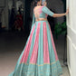 Light Pink Color Emboidery Work With Lace Touch Up Rayon Chaniya Choli