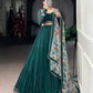 Memorial Green Thread embroidered Work Georgette Lehenga Choli