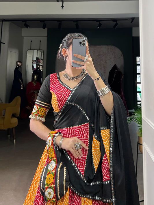 Captivating Multi-Color Mirror Work Navratri Special Lehenga Choli