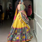 Women's Tussar Silk Lehenga Choli Set with Floral and Foil Print