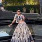 Tussar Silk Floral Print Jacket Lehenga Set Festive Wear