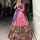 Women's Tussar Silk Lehenga Choli Set with Floral and Foil Print