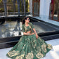Tussar Silk Floral Print Jacket Lehenga Set Festive Wear