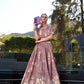 Tussar Silk Floral Print Jacket Lehenga Set Festive Wear