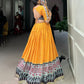 Yellow Color Rayon Bandhej Print Navratri Lehenga Choli Set