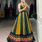 Super Mustard Yellow Gamthi Work Rayon Navratri Special Lehenga Choli