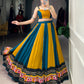 Super Mustard Yellow Gamthi Work Rayon Navratri Special Lehenga Choli